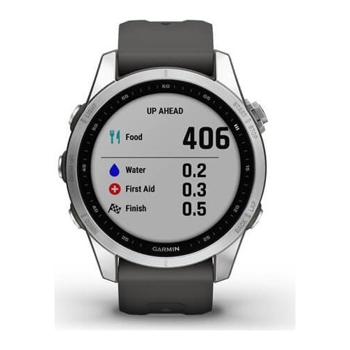 SmartWatch Garmin Fenix 7S Standard Edition, 1.3inch, Curea silicon, Silver-Graphite