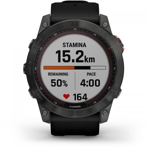 SmartWatch Garmin Fenix 7X Solar Edition, 1.4inch, Curea silicon, Slate Grey-Black