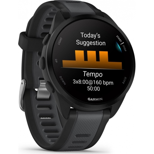 Smartwatch Garmin Forerunner 165, 1.2inch, Curea Silicon, Black-Slate Gray