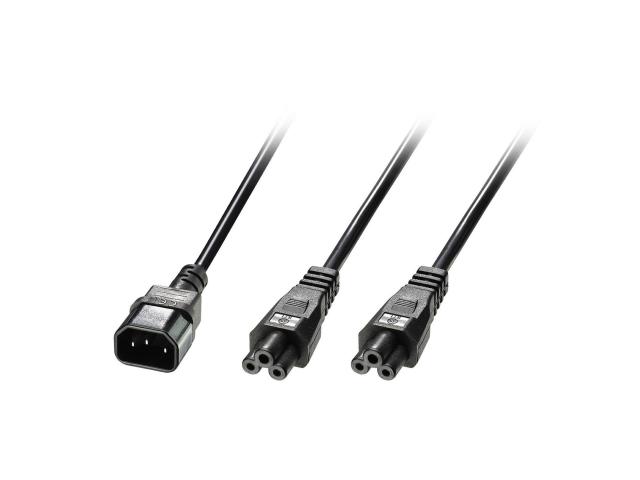 2.5m IEC C14 an 2x C5 Mains 