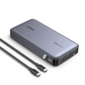 Baterie portabila Ugreen 90597A, 25000mAh, 1x USB-A, 2x USB-C, Gray