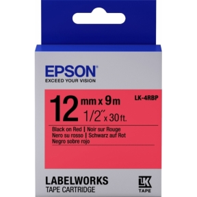 Banda Etichete Epson LK-4RBP C53S654007 Black/Red 12mm (9m)