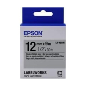 Banda Etichete Epson Metallic LK-4SBM Black/Silver 12mm (9m)