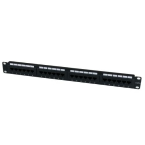 Patch Panel Startech C6PANEL24, 19inch, 1U, 24 porturi, Cat6, UTP, Black