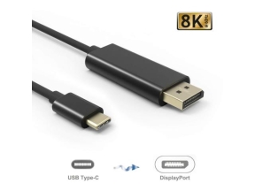 Cablu semnal de la USB-C (USB3.1) tata la Displayport (DP) tata, 1,8m
 HCT HCT028-263