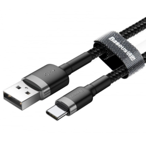 Cablu de date Baseus Cafule, USB male - USB-C male, 0.5m, Black