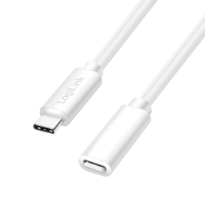 Cablu de date Logilink CU0220, USB-C male - USB-C female, 1m, White