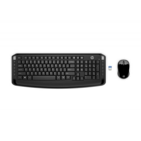 Kit HP 300 - Tastatura Wireless, USB, Black + Mouse Optic, USB Wireless, Black