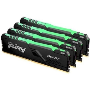 Kit memorie Kingston FURY Beast RGB 128GB, DDR4-2666MHz, CL16, Quad Channel