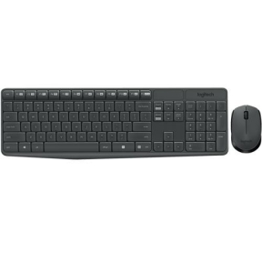 Kit Wireless Logitech MK235 - Tastatura, USB, Layout Ceha, Grey + Mouse Optic, USB, Grey