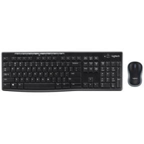 Kit Wireless Logitech MK270 - Tastatura, USB, Layout Belgia, Black + Mouse Optic, USB, Black