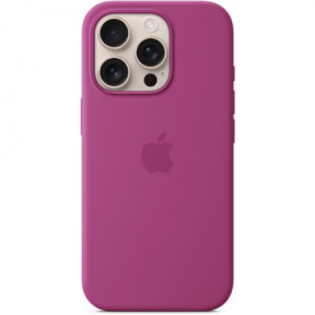 Protectie pentru spate Apple Silicone cu MagSafe pentru iPhone 16 Pro, Fuchsia