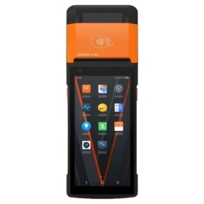 Terminal mobil SUNMI V2s T5940, 2D, 5.5inch, BT, Wi-Fi, 4G, NFC, GPS, Android 11, Black-Orange