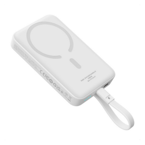 Baterie portabila Baseus Magnetic Mini Wireless, 10000mAh, 2 x USB-C, White