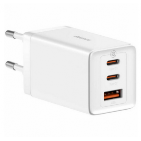 Incarcator retea Baseus GaN5 Pro, 2x USB-C, 1x USB-A, White