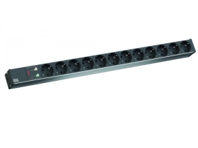 PDU Bachmann 800.2332, 12x Schuko, 2m, Grey-Black