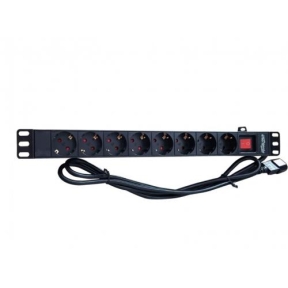 PDU Gembird EG-PDU-012-C14, 8x Schuko, Black