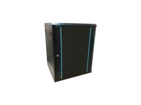 Cabinet Rack 15U 600x600, montare pe perete, usa din sticla, panouri laterale detasabile si securizate , asamblat, culoare negru RAL 9004, DATEUP MW.6615.9001