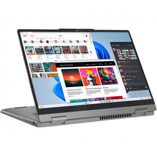 Laptop 2-in-1 Lenovo IdeaPad 5 14AHP9, AMD Ryzen Ryzen 7 8845HS, 14inch Touch, RAM 16GB, SSD 1TB, AMD Radeon 780M Graphics, No OS, Luna Grey