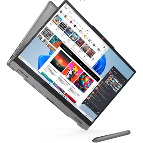 Laptop 2-in-1 Lenovo IdeaPad 5 14AHP9, AMD Ryzen Ryzen 7 8845HS, 14inch Touch, RAM 16GB, SSD 1TB, AMD Radeon 780M Graphics, No OS, Luna Grey