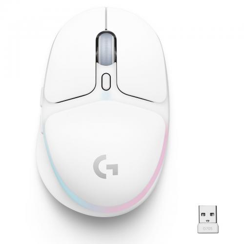 Mouse Optic Logitech G705, USB Wireless, White