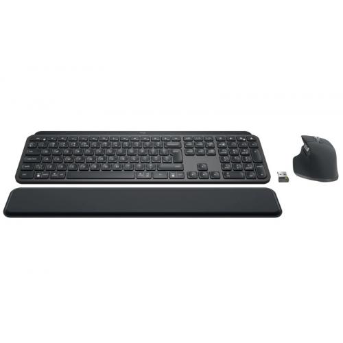 Kit Logitech MX KEYS Combo for Business - Tastatura MX KEYS, Bluetooth, Layout US, Graphite + Mouse Optic MX Master 3, Bluetooth, Graphite