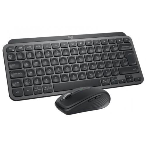 Kit Logitech MX Keys Mini Combo for Business - Tastatura MX Keys Mini, White LED, Bluetooth, Layout UK, Graphite + Mouse Optic MX Anywhere 3, Bluetooth, Graphite