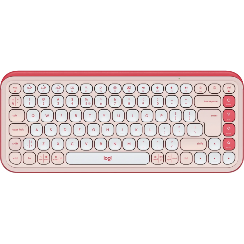 Tastatura Logitech POP Icon Keys, Bluetooth/USB Wireless, Layout UK, Rose-Off white