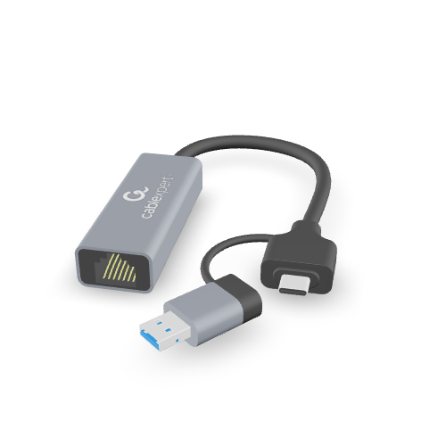 Placa de retea Gembird A-USB3AC-LAN2G-01, Gray