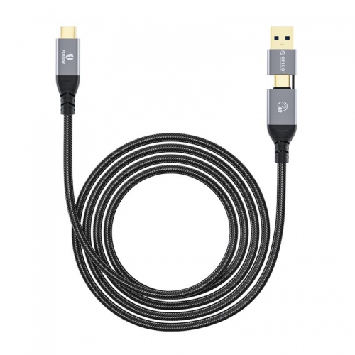 Cablu de date Orico ACC40-15-BK, USB-C male - USB-C male +  USB-A male, 1.5m, Black