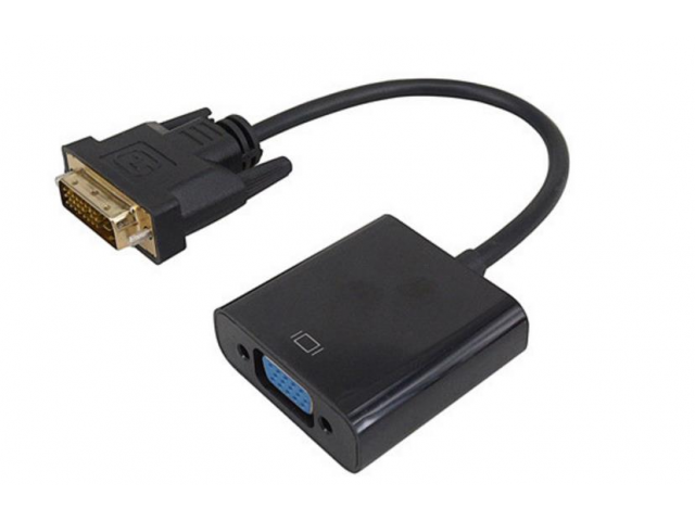 Adaptor, convertor activ DVI-D (24+1) dual link tata la VGA mama, contacte aurite - HCT028139