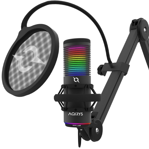 Microfon AQIRYS Galileo, RGB LED, Black