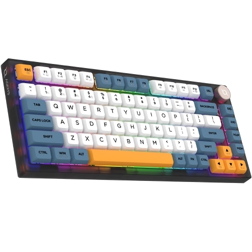 Tastatura AQIRYS Libertas, USB/USB Wireless/Bluetooth, Multicolor