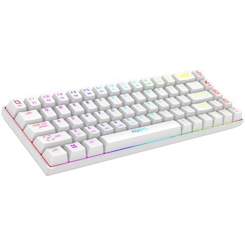 Tastatura AQIRYS Mira, RGB LED, Bluetooth/USB Wireless/USB, White