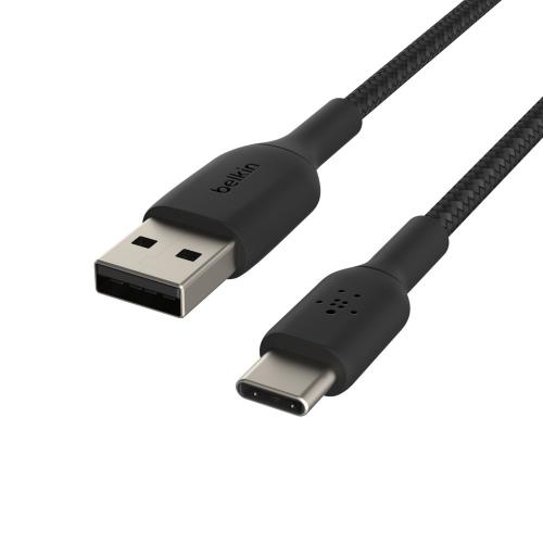 Cablu de date Belkin Boost Charge Braided, USB 2.0 - US-C, 1m, Black