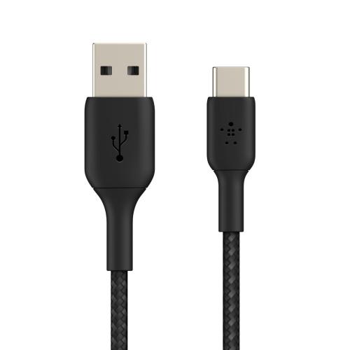 Cablu de date Belkin Boost Charge Braided, USB 2.0 - USB-C, 2m, Black