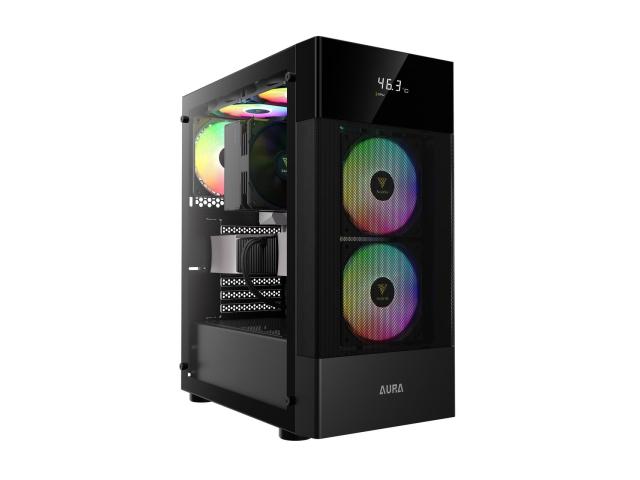 Carcasa Gamdias Aura GC5 Black, aRGB LED, Fara Sursa