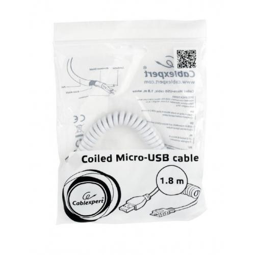 Cablu de date Gembird, USB - micro USB, 1.8m, White