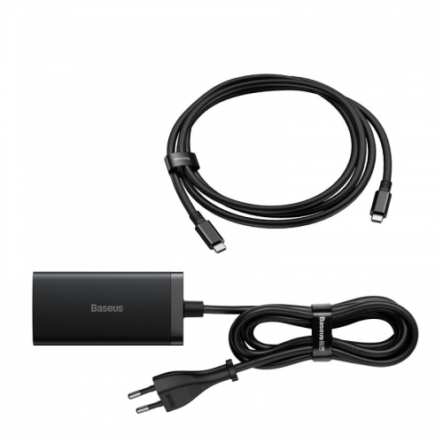 Incarcator retea Baseus GaN5 Pro, 2x USB-C, 1x USB-A, 67W, Black