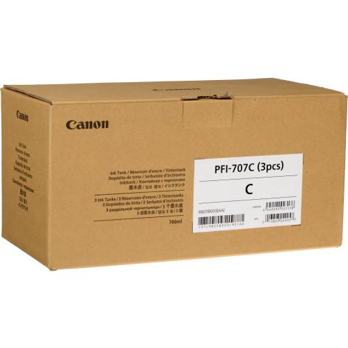 Cartus Cerneala Canon PFI-707 Cyan Pack 3 Bucati