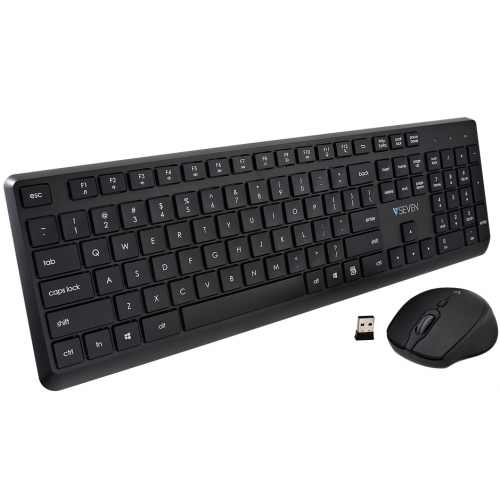 Kit V7 CKW350US - Tastatura, USB Wireless, Black + Mouse Optic V7, USB Wireless, Black