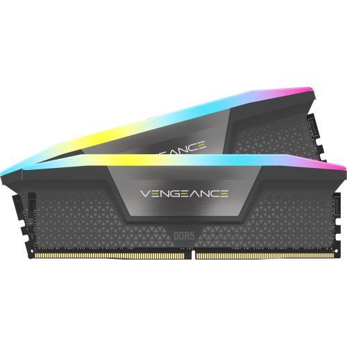 Kit Memorie Corsair Vengeance RGB Grey AMD EXPO 64GB, DDR5-5200MHz, CL40, Dual Channel