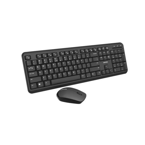 Kit Wireless Canyon SET-W20 - Tastatura, USB, Black + Mouse Optic, USB, Black - UK/US