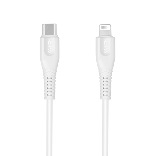 Cablu de date Canyon CNS-MFIC4W, USB-C - Lightning, 1,2m, White