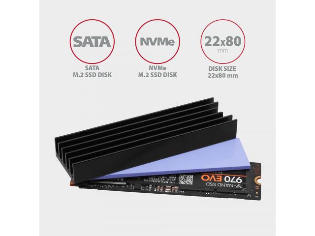 Cooler SSD Axagon CLR-M2L10, Black