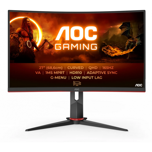 Monitor LED Curbat AOC CQ27G2S/BK, 27inch, 2560x1440, 4ms GTG, Black