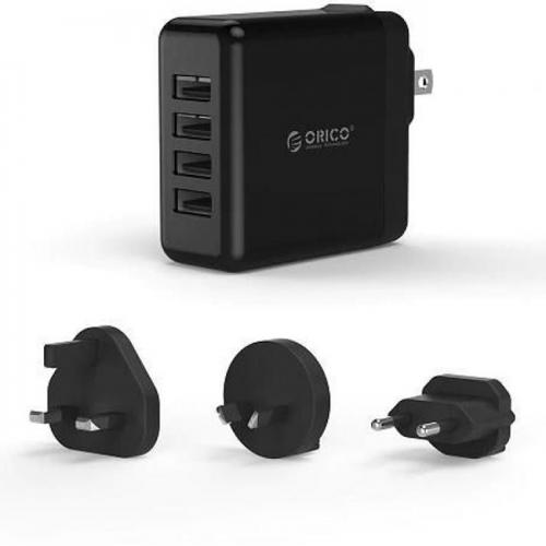 Incarcator retea Orico, 4x USB, 2.4 A, Black