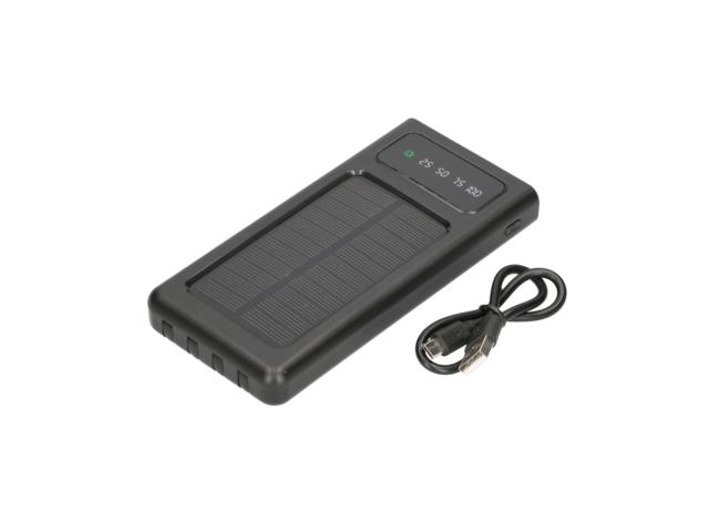 Extralink EPB-091 10000mAh Czarny | Powerbank | Solar Power bank, USB-C