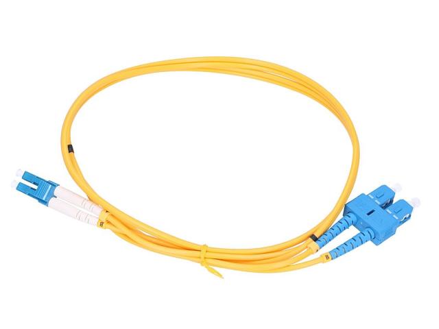 Extralink LC/UPC-SC/UPC | Patchcord | Jednomodowy, Duplex, G652D, 3mm, 15m