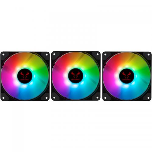 Kit Ventilatoare Riotoro Quiet Storm RGB, 120mm, 3 bucati